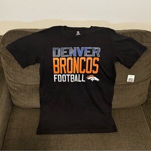 NFL Team Apparel Denver Broncos Football Black T-Shirt Youth Sz: L ( 14 / 16 )